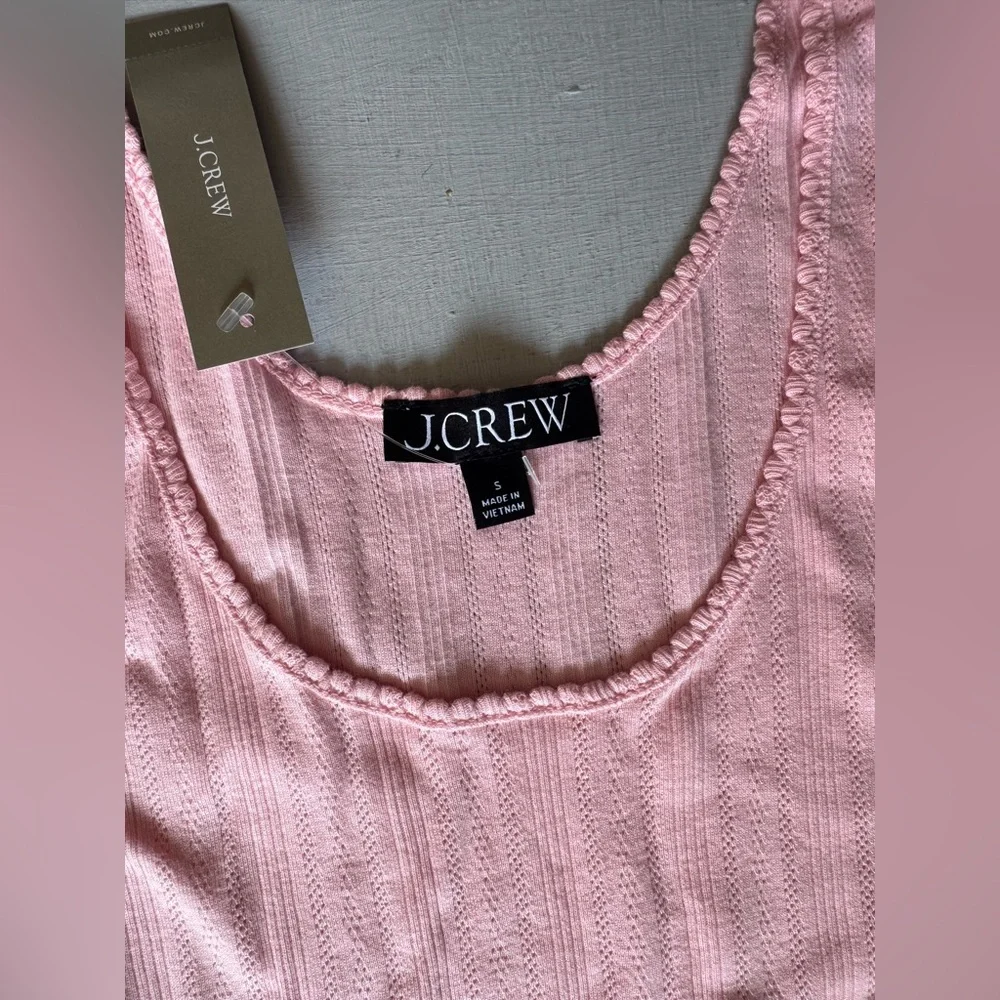 NWT JCREW 100% Cotton Pointelle tank top in Baby Pink
